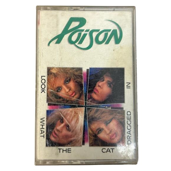 Vintage POISON - Look What The Cat Dragged In Cassette Tape 1986 - Picture 1 of 3